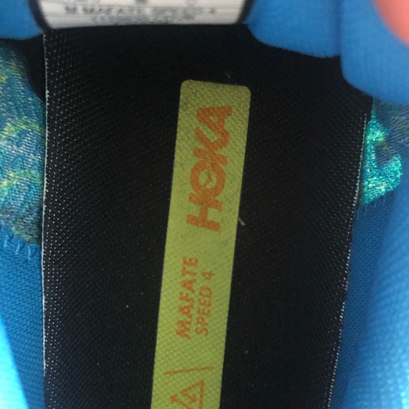 Hoka Vibrant Blue and Orange Athletic Shoes - Picture 8 of 8